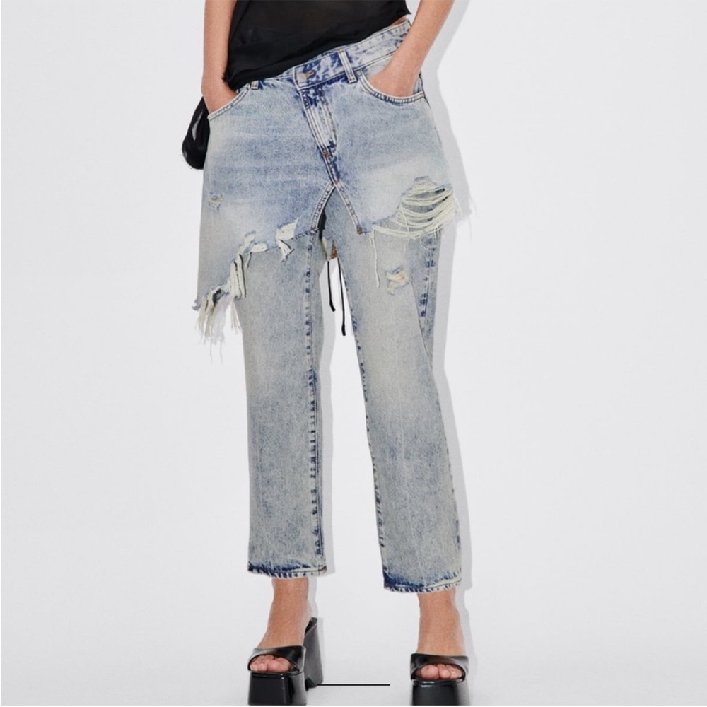 ZARA MID-RISE ZW STRAIGHT LEG JEANS 6840/091 348017 - Picture 2 of 6
